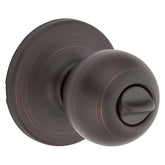 Kwikset 300P11PRCALRCSV1 Privacy Door Knob, Polo Design, Venetian Bronze, Brass, Universal Hand
